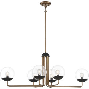 Outer Limits 6 Light 39 inch Painted Bronze W/Natural Brush Island Light Ceiling Light