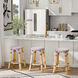 Tobias Rattan Round 24" Counter Stool in White and Purple Dot