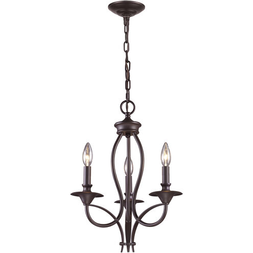 Medford 3 Light 14 inch Oiled Bronze Chandelier Ceiling Light