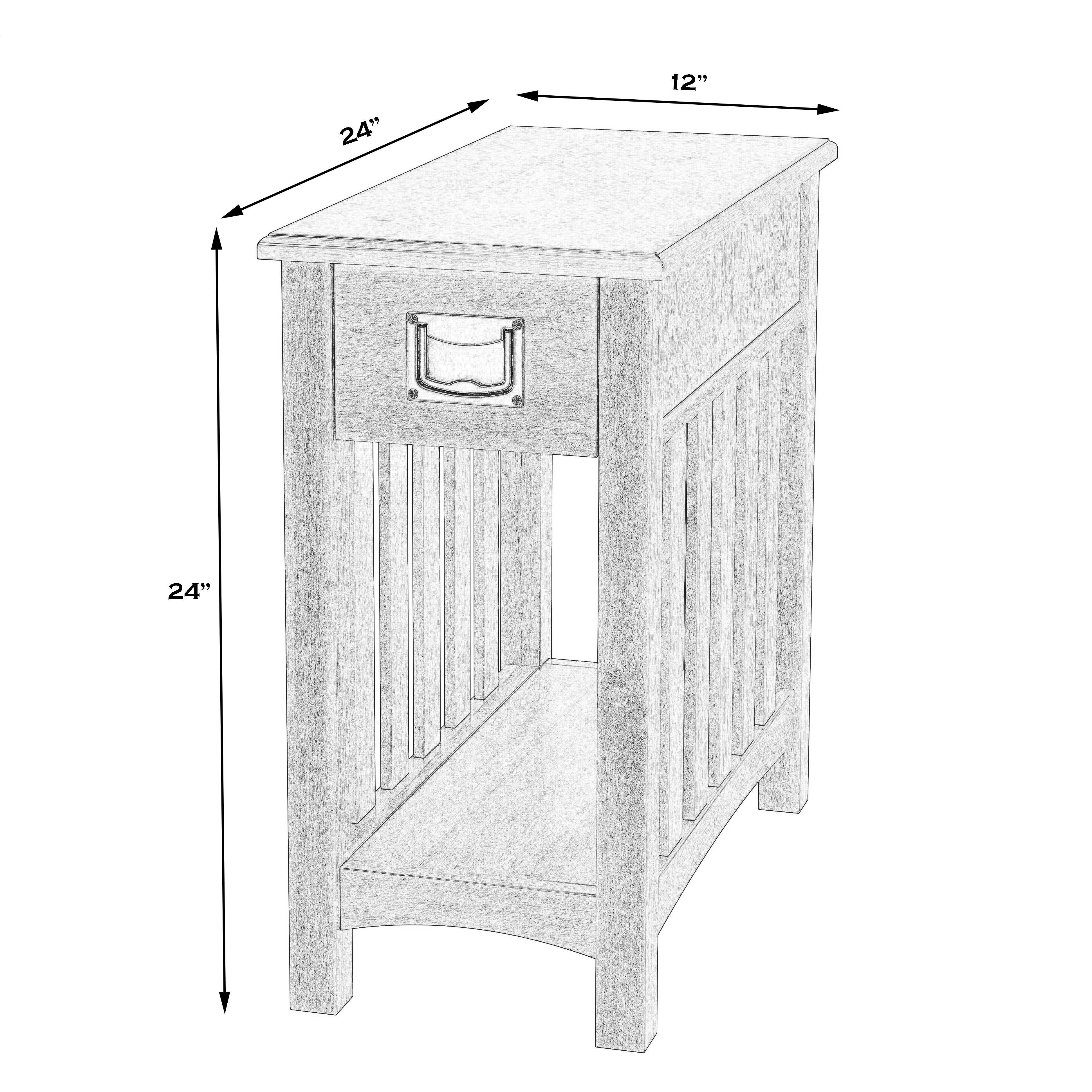 Larina One- Drawer Shaker Side Table in Light Brown