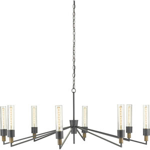 Delgado 8 Light 51.75 inch Antique Black/Reclaimed Wood Chandelier Ceiling Light