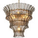 Toscano 10 Light 26.38 inch Antique Brass Chandelier Ceiling Light in Smoke Glass