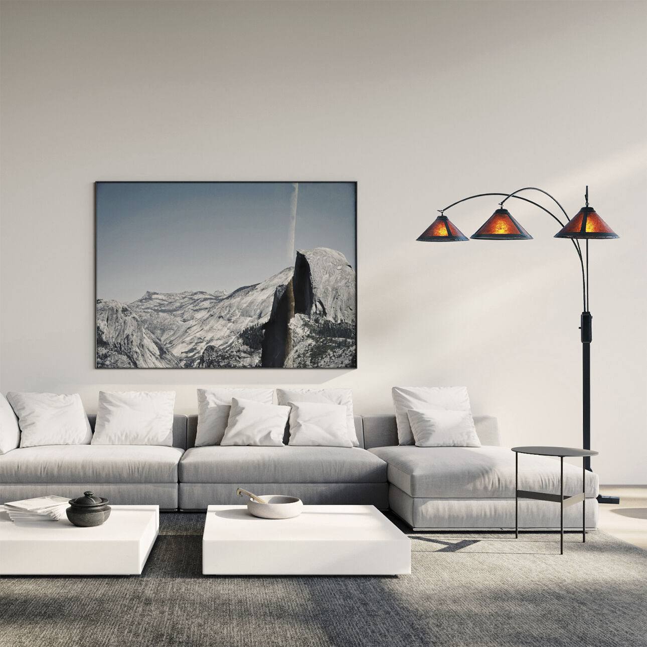 Natural Mica 86 inch 75.00 watt Bronze and Espresso Arc Floor Lamp Portable Light