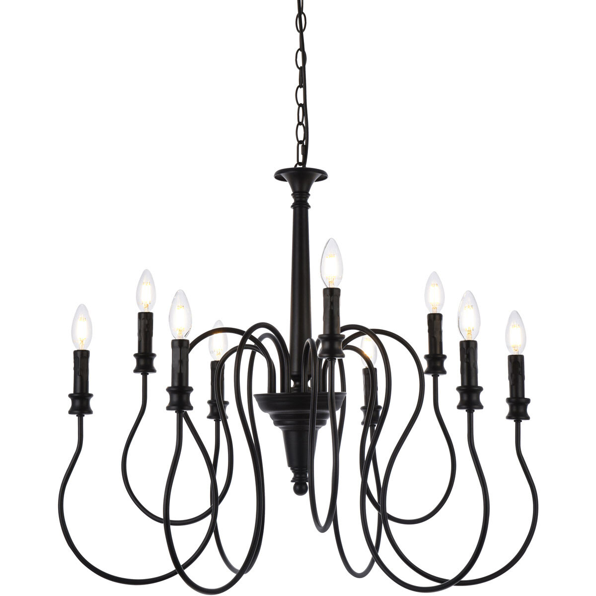 Flynx 9 Light 31 inch Black Pendant Ceiling Light