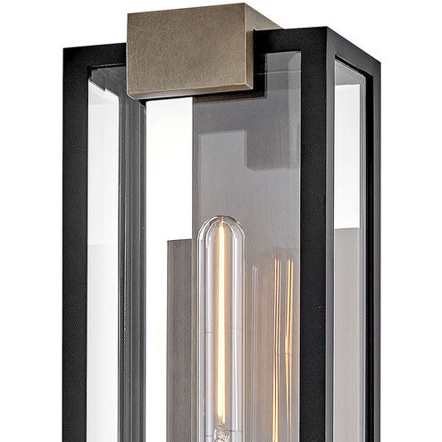 Bergen 1 Light 15 inch Black with Burnished Bronze Outdoor Wall Mount Lantern