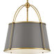 Clarke 1 Light 16.25 inch Lacquered Dark Brass with Dark Matte Grey Indoor Chandelier Ceiling Light