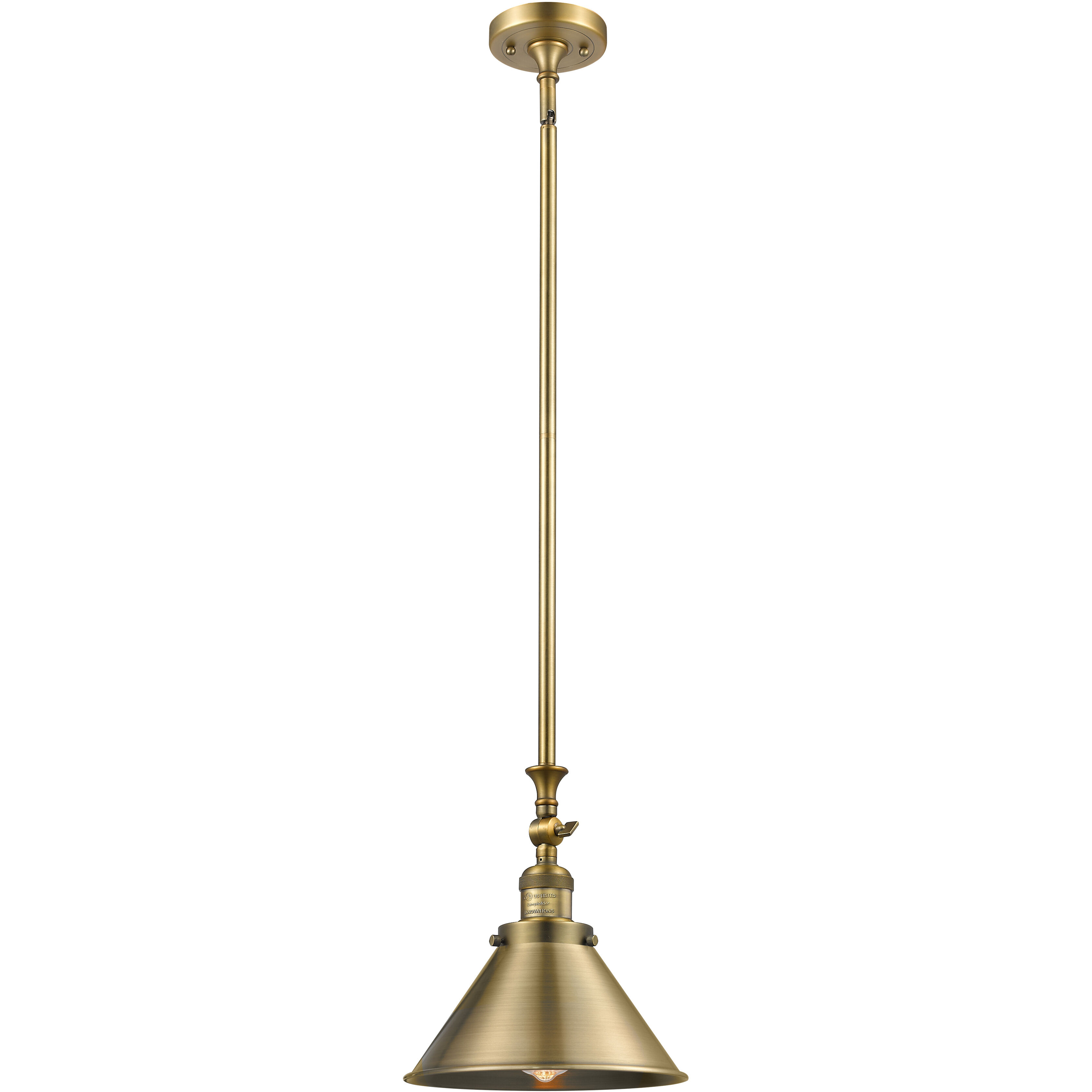 Franklin Restoration Briarcliff LED 10 inch Brushed Brass Mini Pendant Ceiling Light, Franklin Restoration