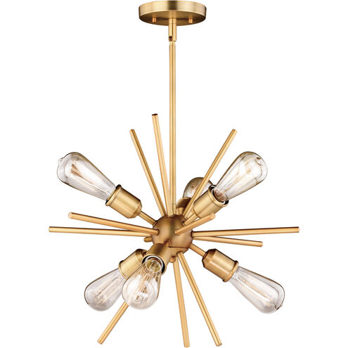 Estelle 6 Light 19 inch Natural Brass Pendant Ceiling Light