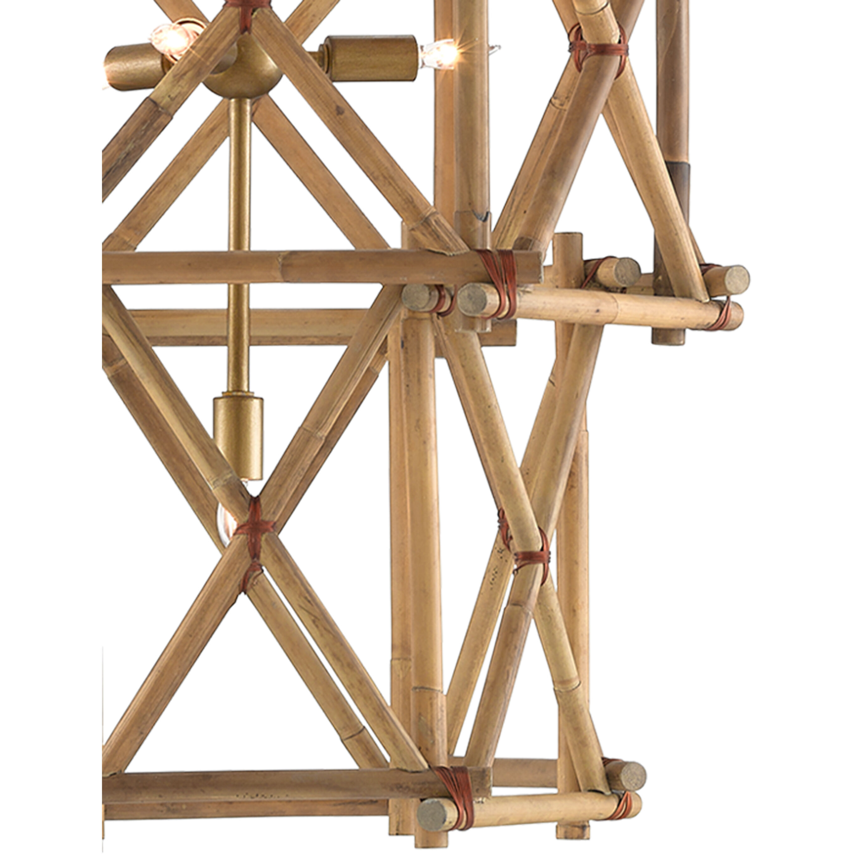 Kingali 10 Light 34 inch Natural/New Brass Chandelier Ceiling Light, Grande