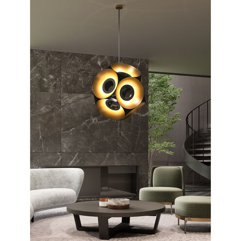 Magellan LED 31.38 inch Black and Gold Chandelier Ceiling Light in Black/Gold