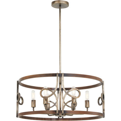 Yorkville 6 Light 24 inch Aged Darkwood/Silver Patina Pendant Ceiling Light