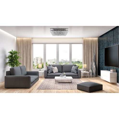 Maxime 13 Light 24 inch Black and Clear Flush Mount Ceiling Light in Royal Cut