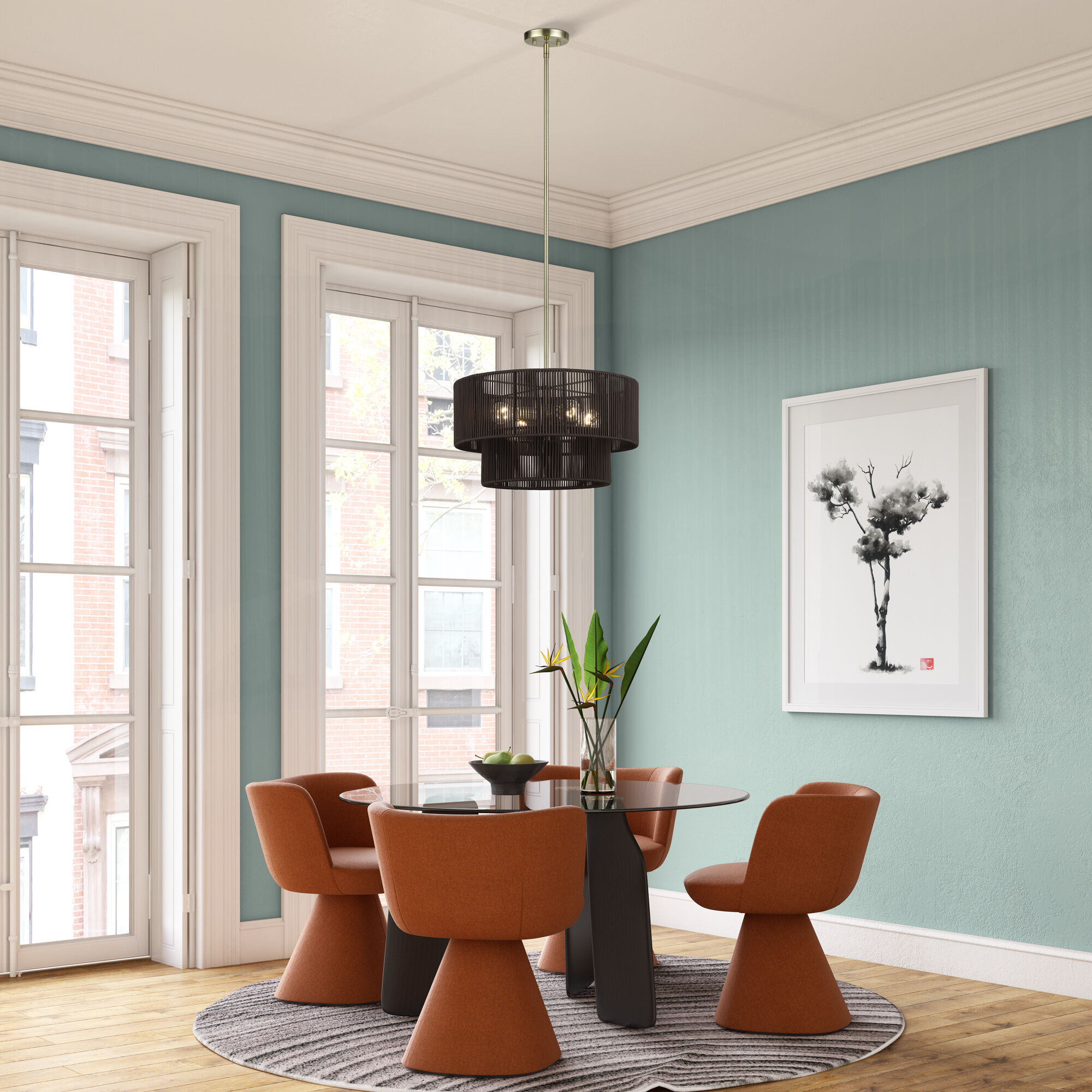 Acordia 4 Light 20 inch Antique Brass Pendant Chandelier Ceiling Light