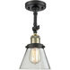Franklin Restoration Small Cone 1 Light 6 inch Black Antique Brass Sconce Wall Light in Clear Glass, Franklin Restoration