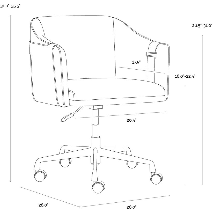 Carter Napa Black / Napa Cognac Office Chair