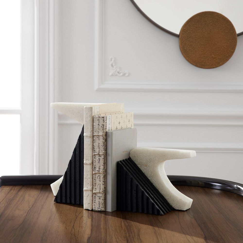 Jordono 6 inch Ivory Bookends, Set of 2