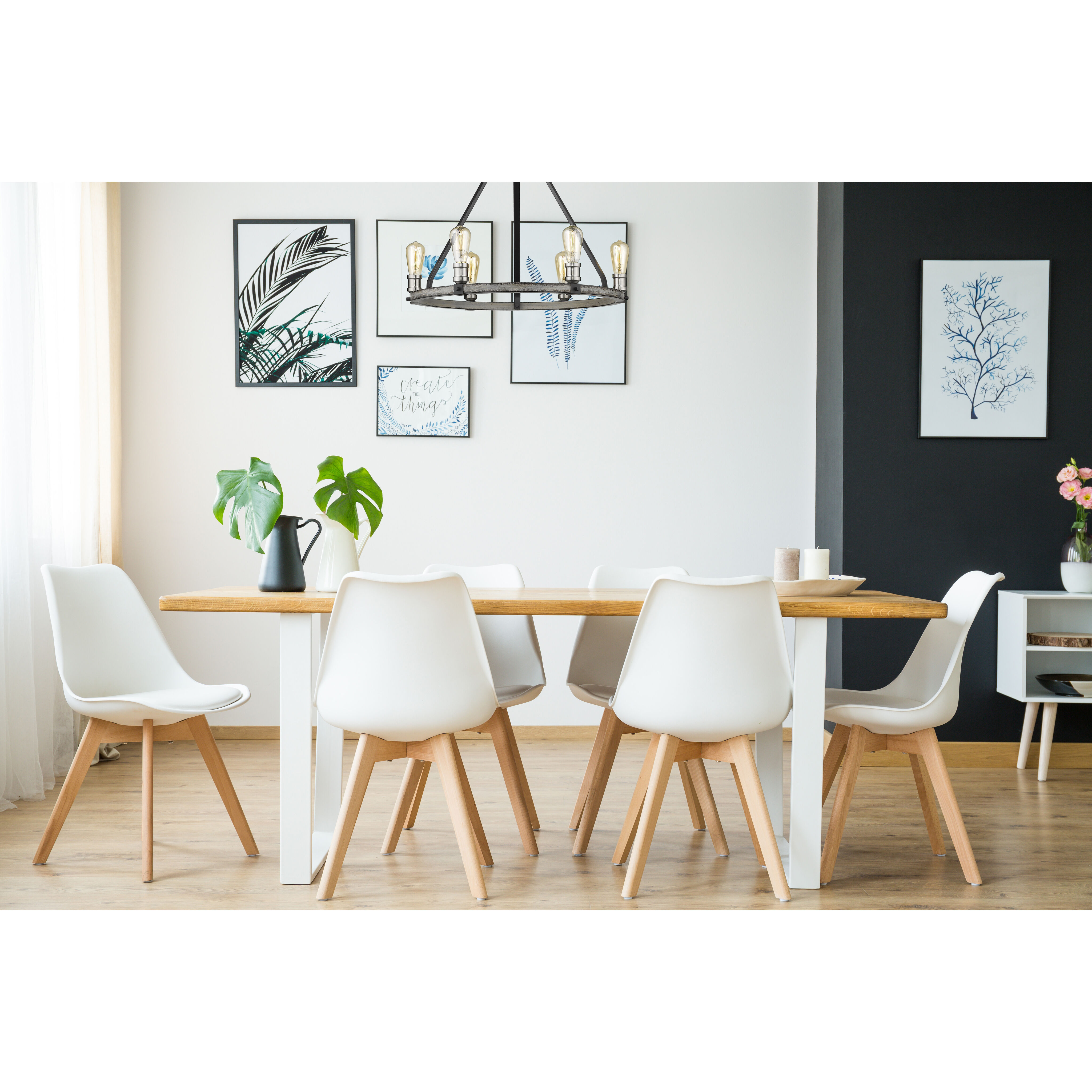 Kirkland 6 Light 25 inch Ashen Barnboard Chandelier Ceiling Light