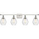 Ballston Cindyrella 4 Light 36 inch White and Polished Chrome Bath Vanity Light Wall Light in Incandescent, Seedy Glass