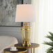 Opulence 30 inch 100 watt Opulence Gold and Off-White Table Lamp Portable Light