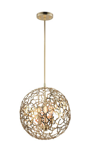 Zeev Lighting Helios 3 Light 14 inch Matte Gold Pendant Ceiling Light P30038/3/SG - Open Box