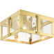 Lexington 4 Light 16 inch Natural Brass Outdoor Flush Mount