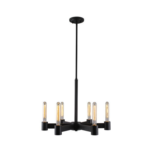 Broyles 6 Light 22 inch Matte Black Chandelier Ceiling Light