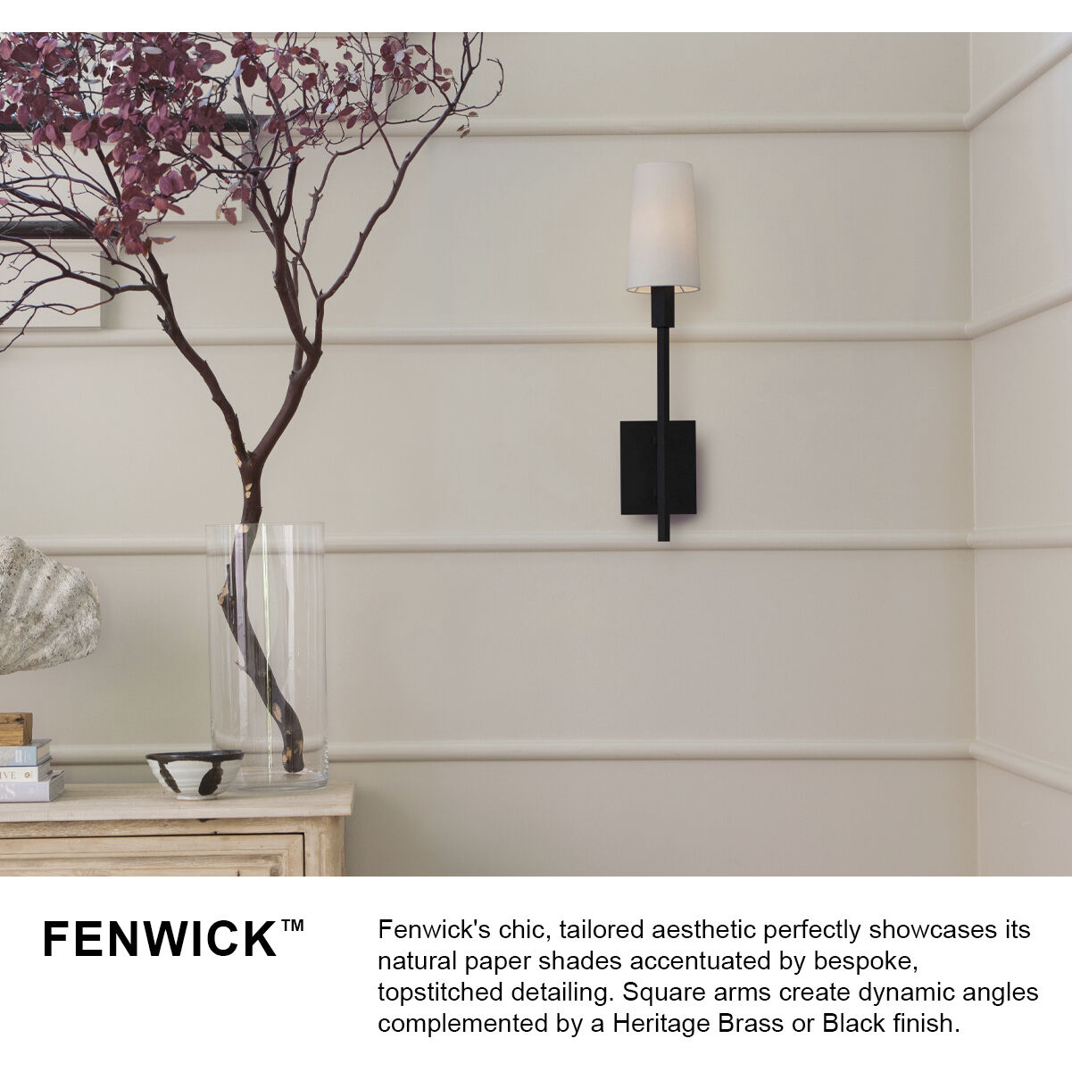Fenwick 1 Light 5.25 inch Black Interior Wall Mount Wall Light