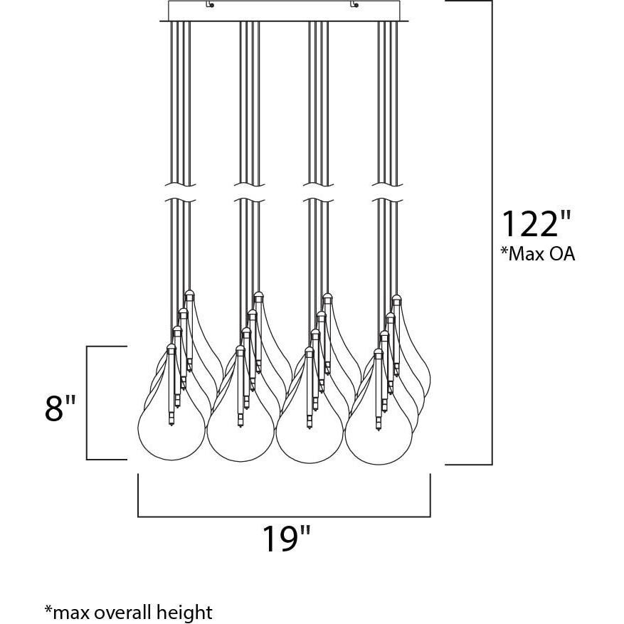 ET2 Larmes 16 Light Pendant Polished Chrome E20117 18
