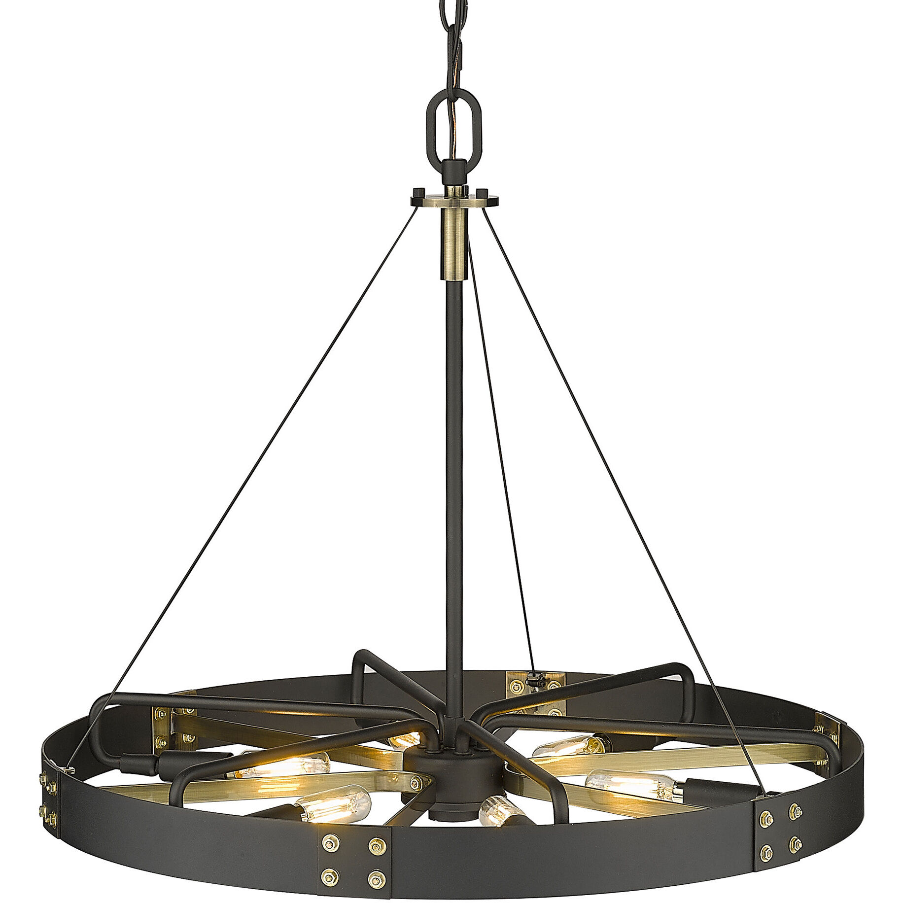 Vaughn Pendant Ceiling Light in Natural Black/Aged Brass, Medium