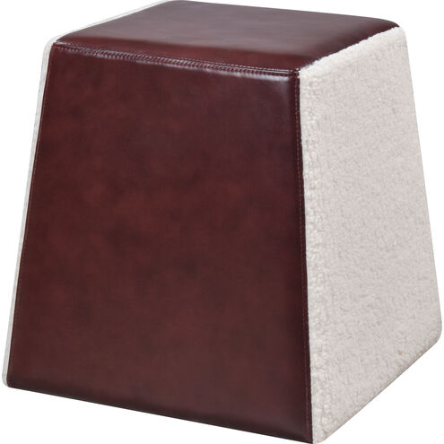 Polina 18 inch Brown and White Accent Stool