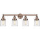Bell 4 Light 33.5 inch Antique Copper Bath Vanity Light Wall Light in Clear Deco Swirl