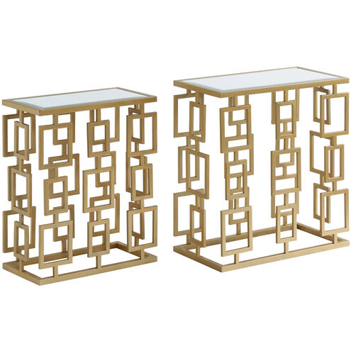 Maddox 25.5 X 23.5 inch Champagne Accent Tables, Set of 2