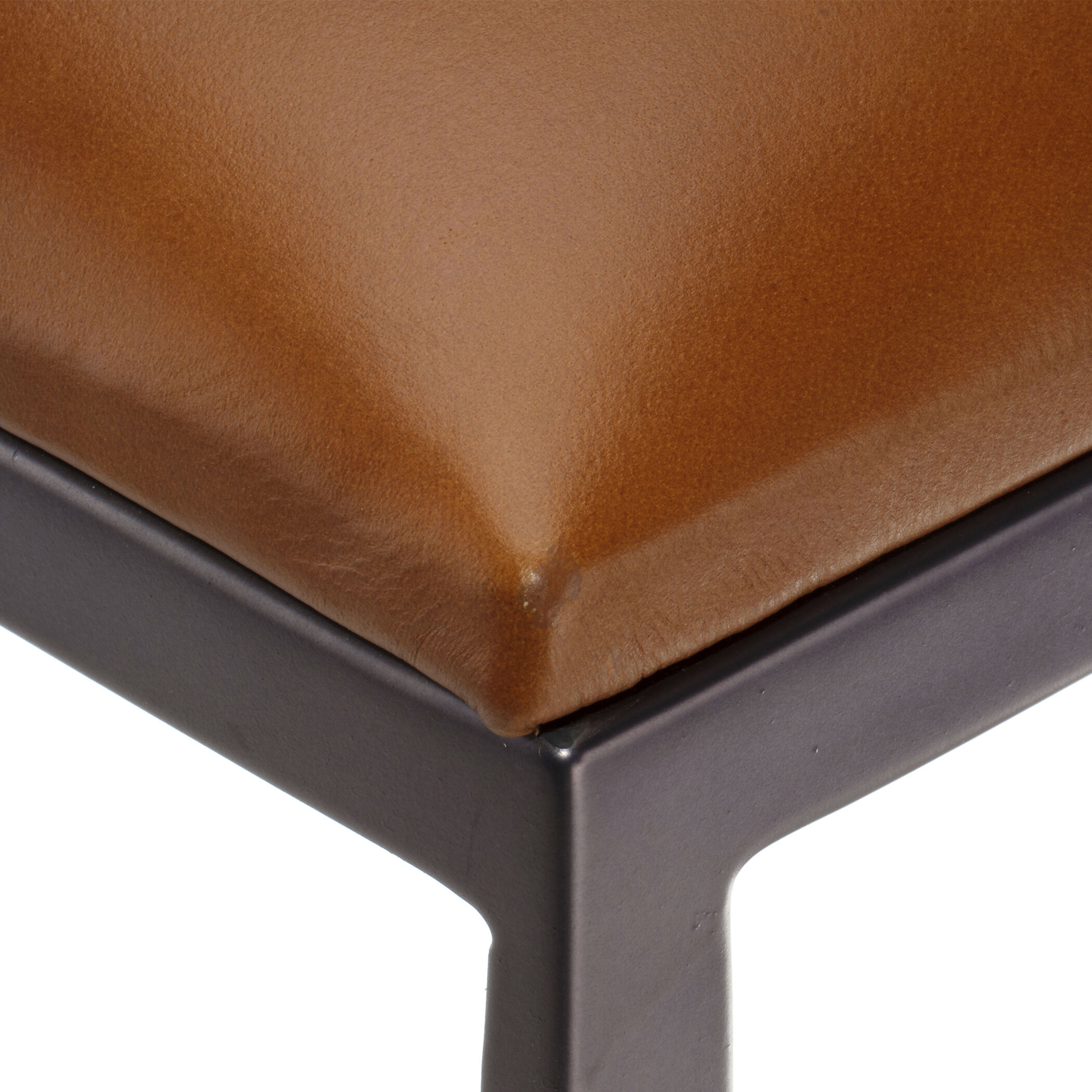 Bradbury 36 inch Saddle Leather and Black Bar Stool, Inline