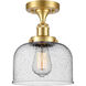 Bell 1 Light 7.75 inch Satin Gold Semi-Flush Mount Ceiling Light
