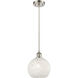 Ballston White Mouchette 1 Light 8 inch Brushed Satin Nickel Cord Hung Mini Pendant Ceiling Light