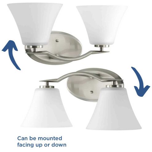 Bravo 2 Light 17 inch Brushed Nickel Bath Vanity Wall Light