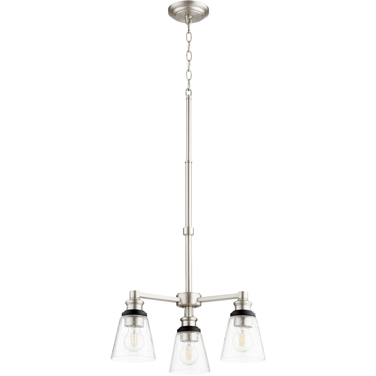 Dunbar 3 Light 19 inch Satin Nickel Mini Chandelier Ceiling Light