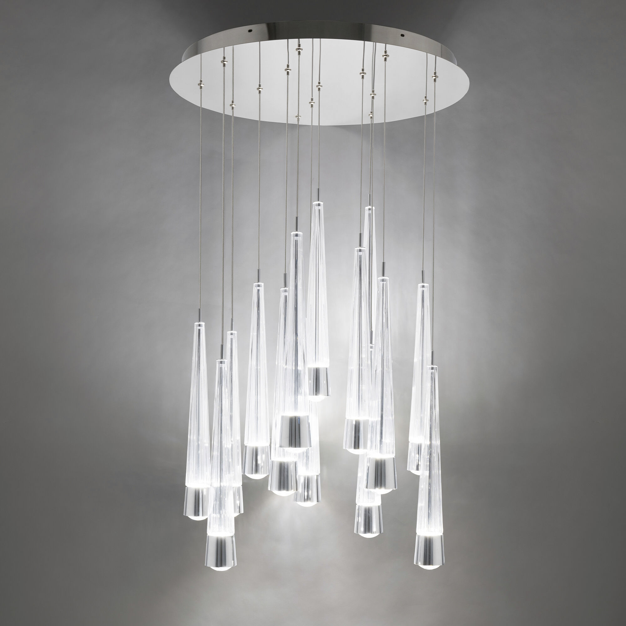 Quill LED 23 inch Chrome Multi-Light Pendant Ceiling Light, dweLED