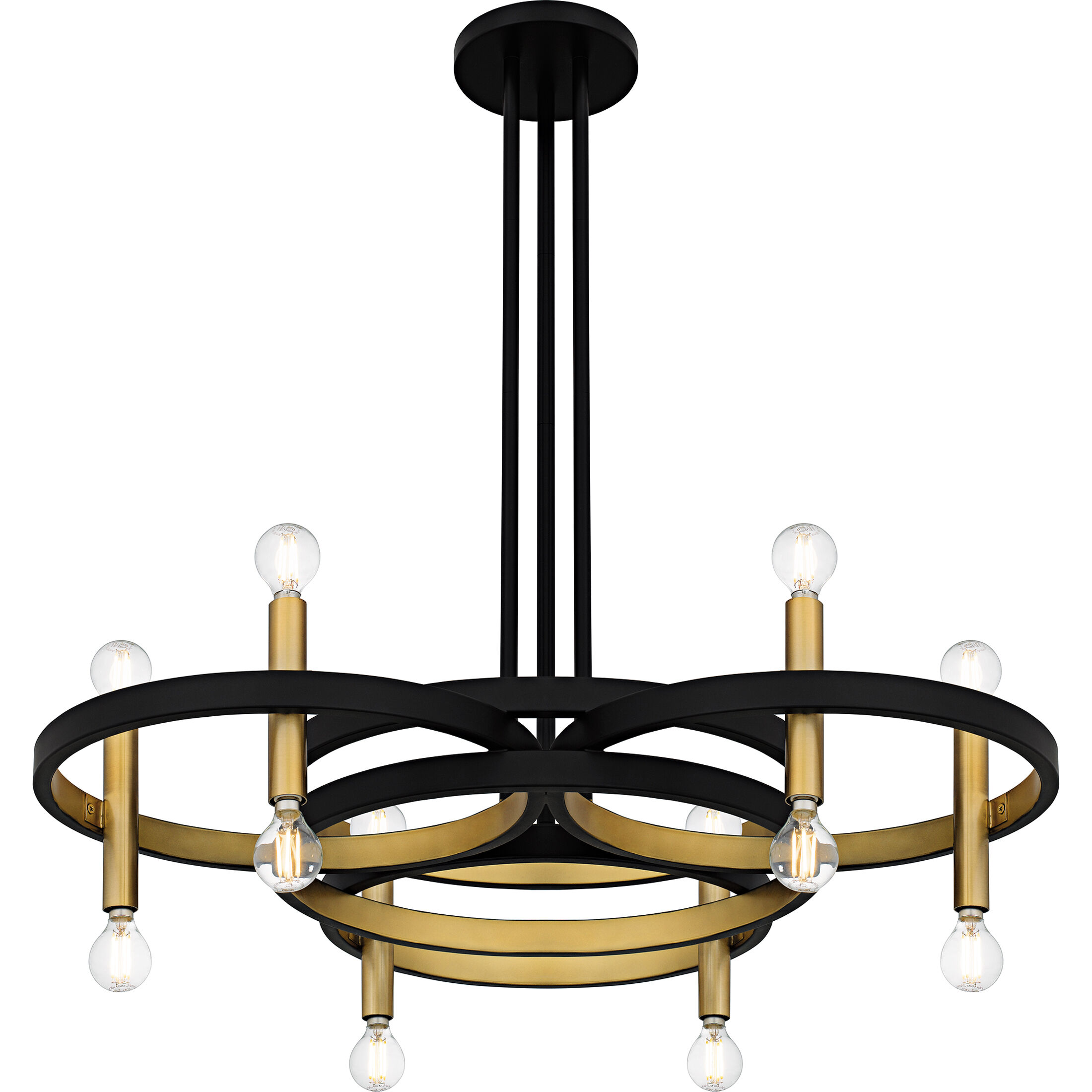 Winsland 12 Light 30 inch Matte Black Chandelier Ceiling Light