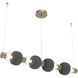 Torno Mandrel LED 53.3 inch Novel Brass with Charcoal Linear Chandelier Ceiling Light