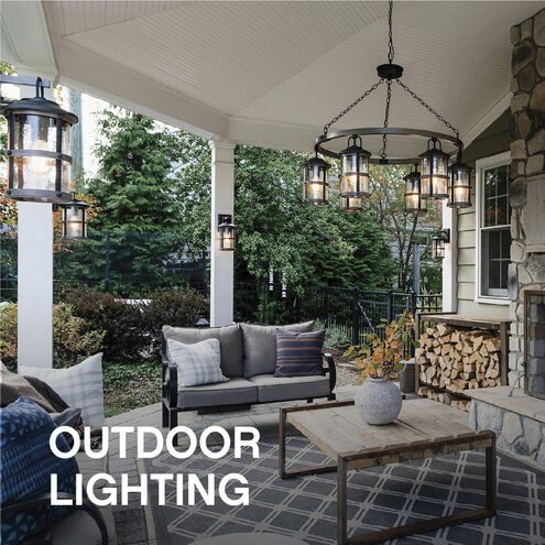 Open Air Porter 4 Light 12 inch Oil Rubbed Bronze Outdoor Hanging in Non-LED, Estate Series