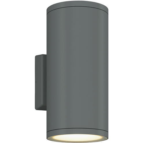 Outdoor Cylinder LED 13 inch Silver Outdoor Wall Sconce
