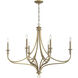 Covent Park 6 Light 40 inch Brushed Honey Gold Chandelier Ceiling Light