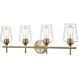 Ashford 4 Light 31 inch Modern Gold Vanity Light Wall Light