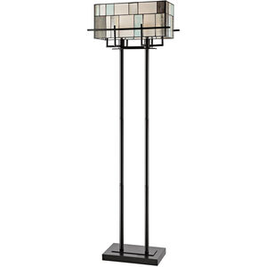 Evelyn 63 inch 60.00 watt Tiffany Bronze Floor Lamp Portable Light