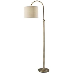 Barton 58 inch 100.00 watt Antique Brass Floor Lamp Portable Light