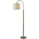 Barton 58 inch 100.00 watt Antique Brass Floor Lamp Portable Light