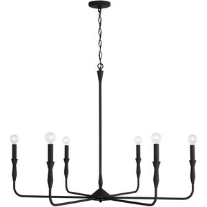 Paloma 6 Light 41 inch Textured Black Chandelier Ceiling Light