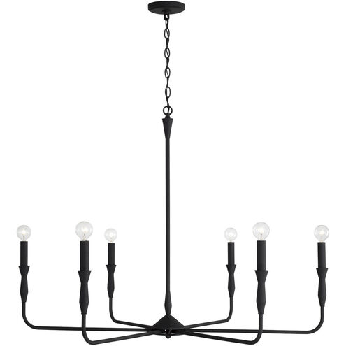 Paloma 6 Light 41 inch Textured Black Chandelier Ceiling Light