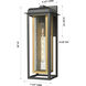 Mansfield 1 Light 20 inch Matte Black with Brass Outdoor Sconce in Seedy Glass